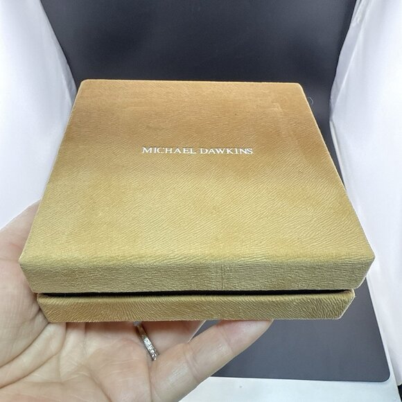 Michael Dawkins Earrings Sterling Silver Pebbled Granulated Link Dangle Drop 925 - Picture 13 of 13